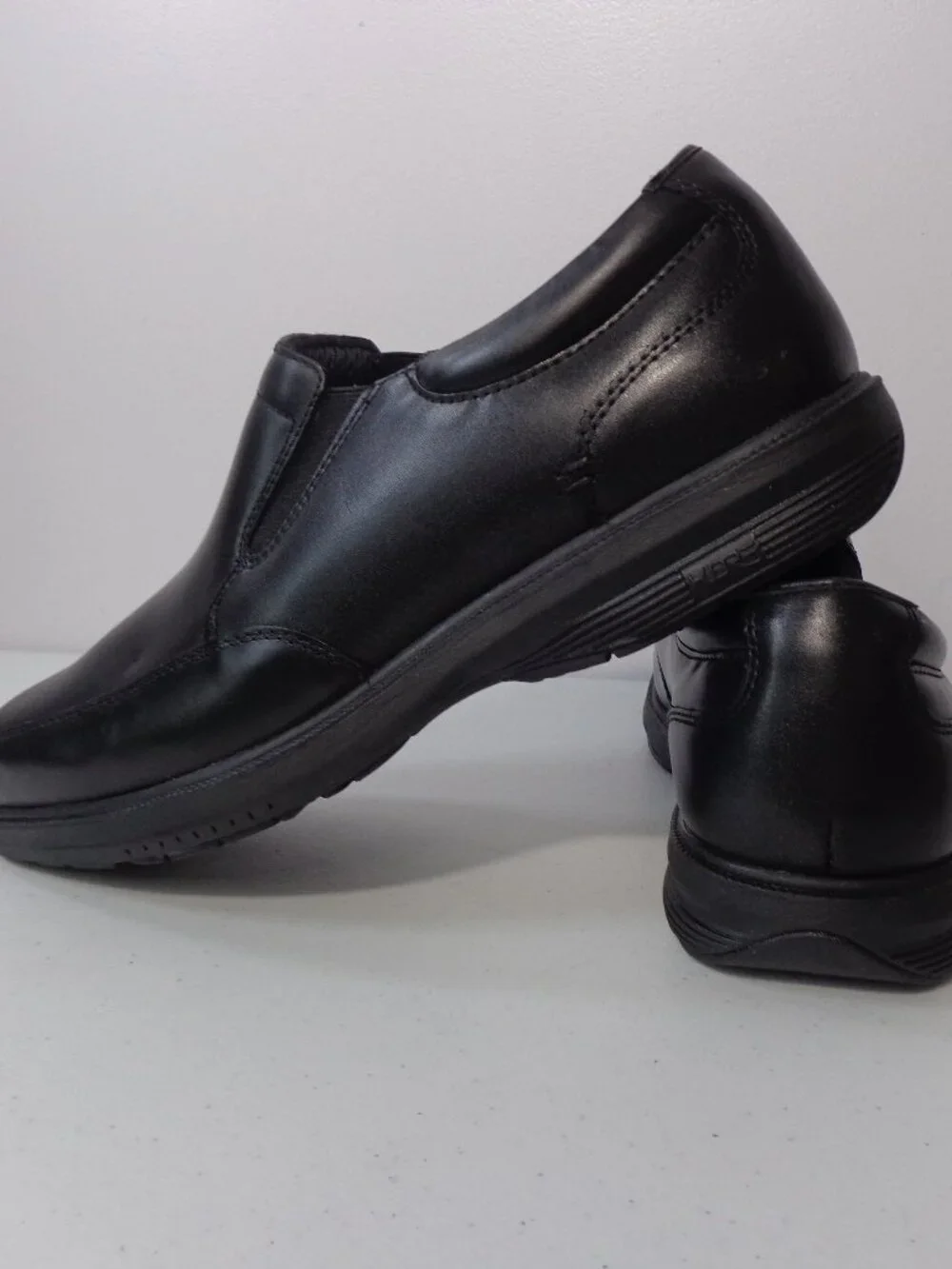 Nunn Bush Myles St Slip Resistant Loafers Black Leather Comfort Gel Men Sz 9.5M